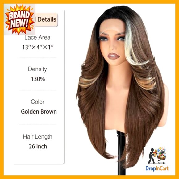 Lace Front Wig Pre-Plucked Glueless Body Wave Long Hair Curtain Bangs main image 4